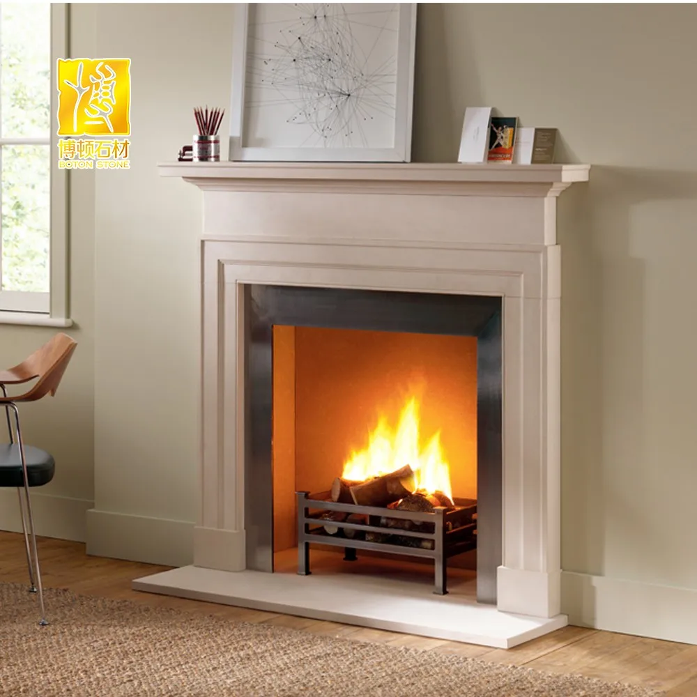 high quality home decor white marble double sided fireplace