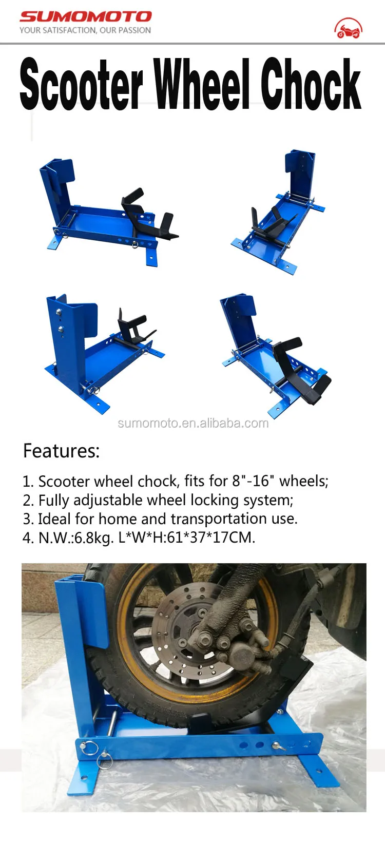 Scooter Wheel Chock Adjustable 8'' To 18'' Buy Scooter Wheel Chock