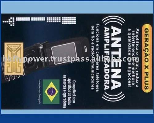 Generation X Plus Internal Cell Phone Antenna Booster Sticker in Portuguese Packing