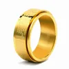 Europe and America can turn the ring cross Bible text men's titanium steel ring stainless steel luck ring jewelry