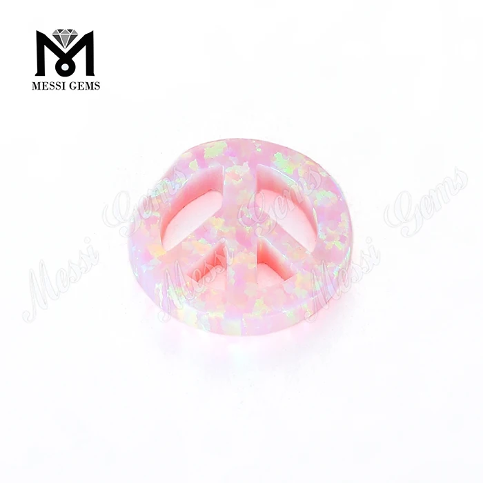 Fredform ædelstene form pink farve cabochon syntetiske opal sten