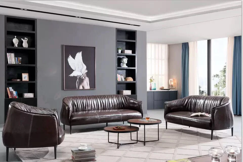 Modern simple style faux leather living room design lounge sofa