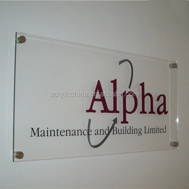 Acrylic Material Wall Mount Office Sign,Acrylic Silk Screen Sign Board ...