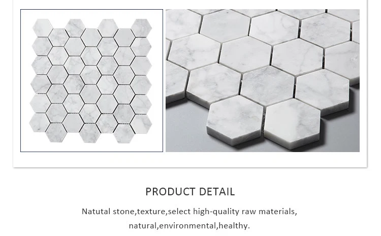 Italian Bianco Carrara Marble Mosaic Stone Carrara Marble Hexagon Tile