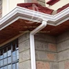 K-style greenhouse rain water gutter system and downspout rainwater collector Kenya