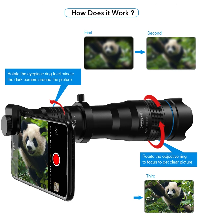 2019 Amazon Hot Selling Mobile Phone Telescope 36X Telephone Telephoto Optical Zoom Camera Lens for Cell Phone