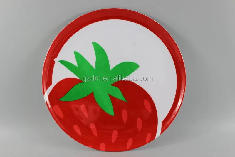 Strawberry Print Melamine dinner plate Cake dish