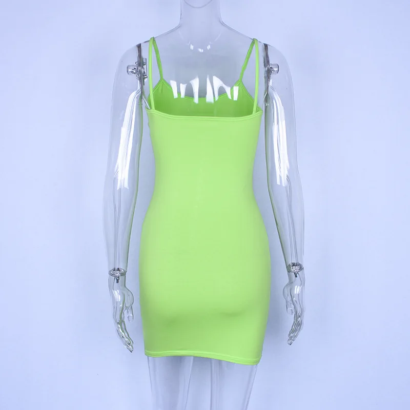 Wholesale colorful neon hot sexy summer sleeveless ladies skirt dress women