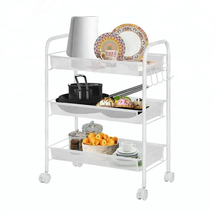 Metal Rolling Cart For Kitchen Pantry Food Storage,Bathroom