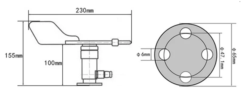 Hot sale Polycarbon weather sensor/wind direction sensor