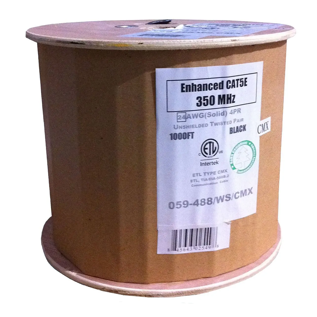 24AWG CNE42494 STP Foil Plus Waterproof Tape Solid CMXT Spool Bulk Shielded Cat5e 1000-Foot Black Ethernet Cable