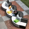 PE poly wicker rattan special design snake shaped double sided seat alfresco outdoor sofa