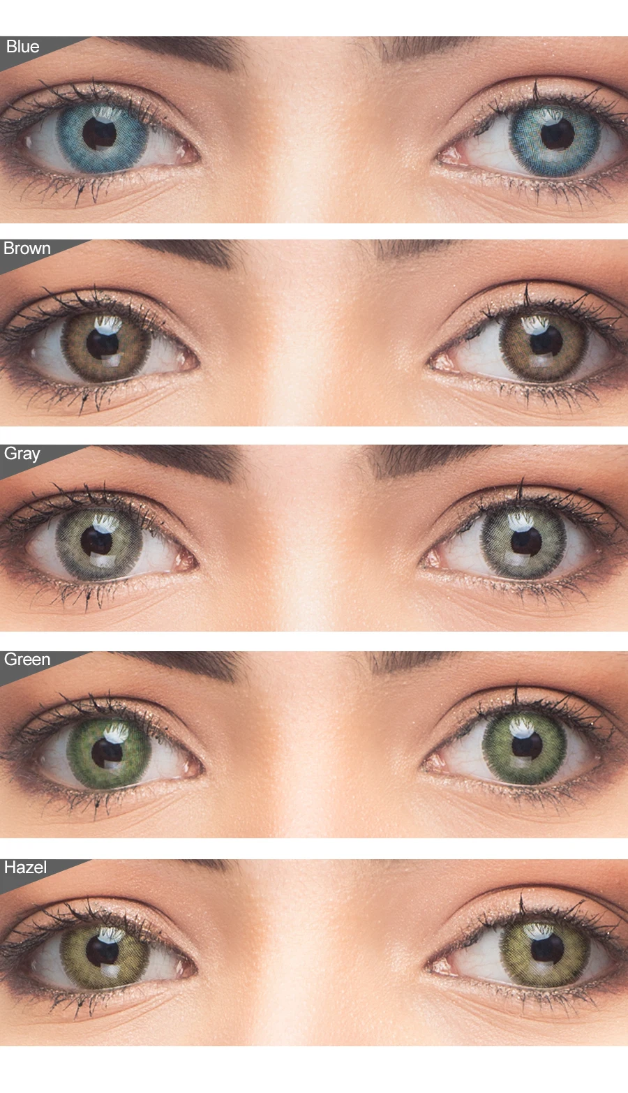 Freshgo Yearly Premium Gray Green Brown Colored Contact Lenses