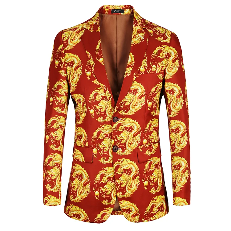 Mens 3 Piece Floral Printed Suits Slim Fit Stylish Prom Tuxedos