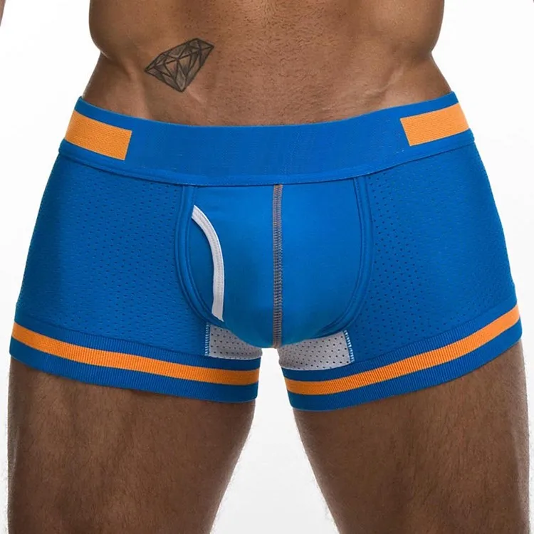 Fashional Breathable Sexy Knitted Open Crotch Underwear Mens With