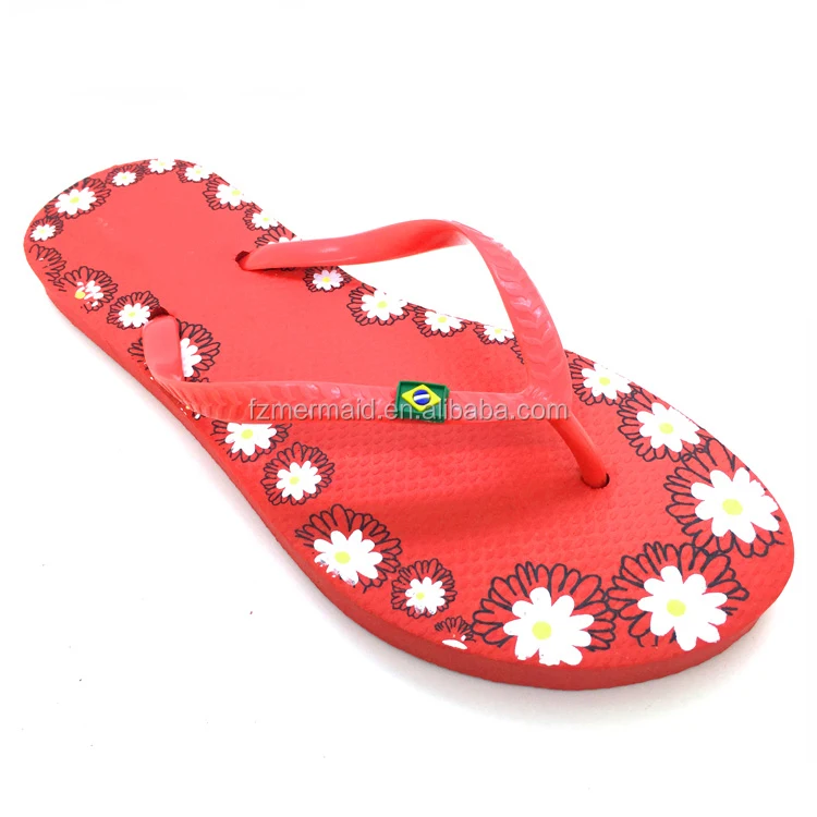 2024 Hot Selling Africa Women Flip Flops Pvc Upper Flower Print Slipper