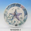 Porcelain Starfish Shell Pattern Dessert Bread Plate Cake Plate Breakfast Serving Tray Ceramic Sea Horse Designs Dinner Plate