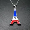 Sterling Silver Eiffel Tower Charm Pendant Resin Eiffel Tower Paris Necklace France symbol Fine Jewelry