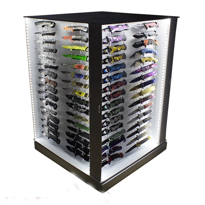 Rotatable Acrylic 128 Knife Display With Led Lights Buy 128 Knife Display With Led Lights
