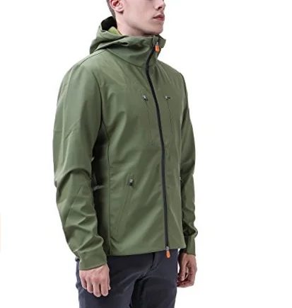 Army Green Men's Lightweight Rain Jacket Soft Shell Waterproof Outdoor ...