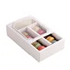 Wholesale gold stamping 10 pack transparent clear window packaging boxes design focus customized macarons box