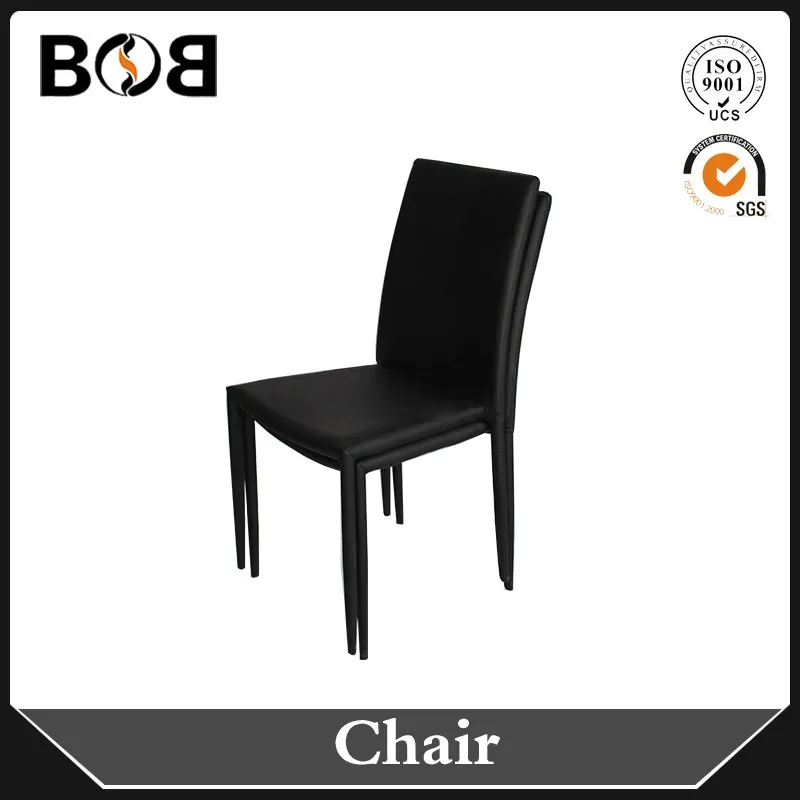 China Elegant Simple Leather Black Dining Chair For Home And Hotel