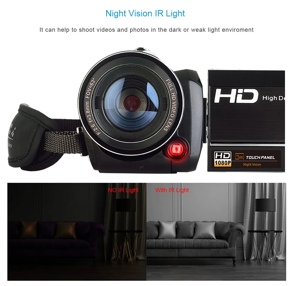 Full Hd 1080p 24mp 18x Digital Zoom Wifi Video Camera Infrared Camera