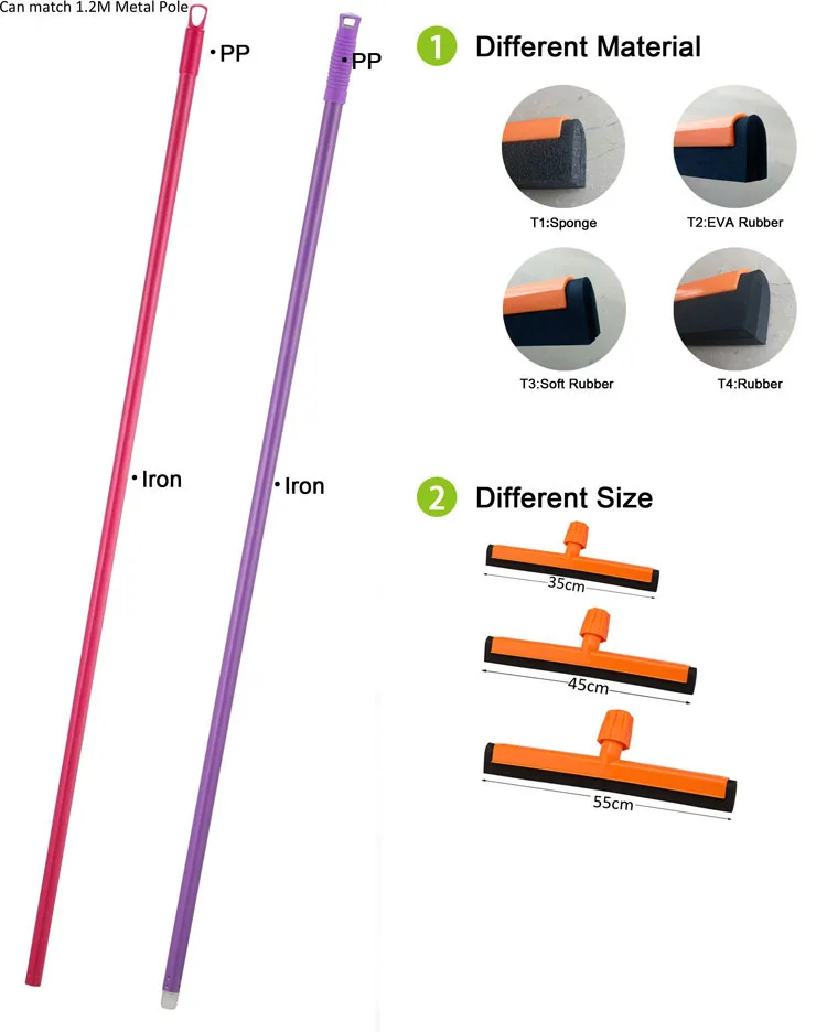Trade Assurance 072-T double foldable eva rubber floor sweeper household cleaning plastic squeegee