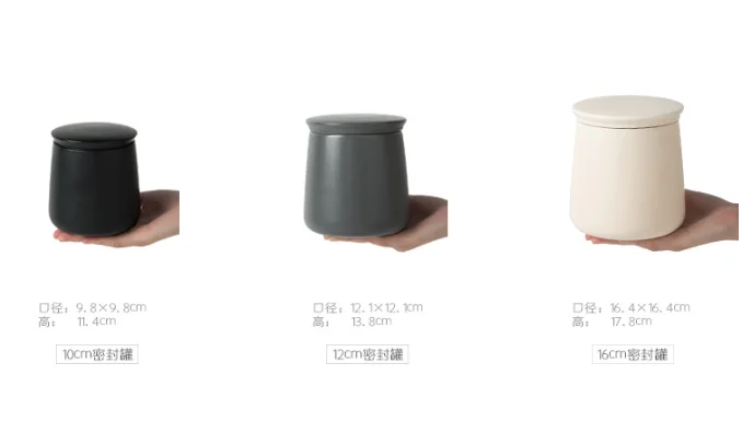 Matte coffee sugar tea storage airtight food canisters / ceramic kitchen canister with lid.png