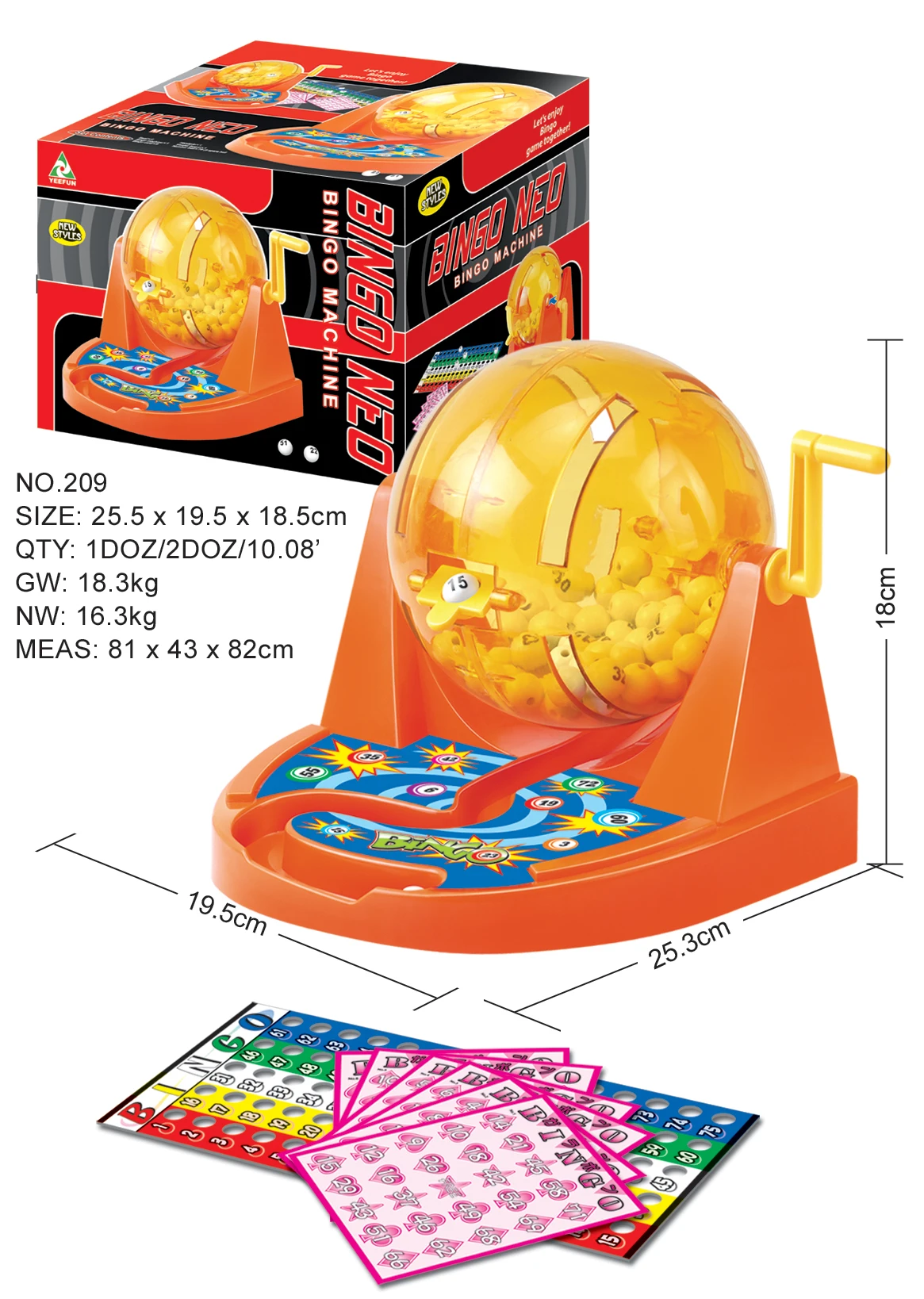 Lottery Lucky Bingo Ball Machine & Bingo Chips Set With Card Indoor
