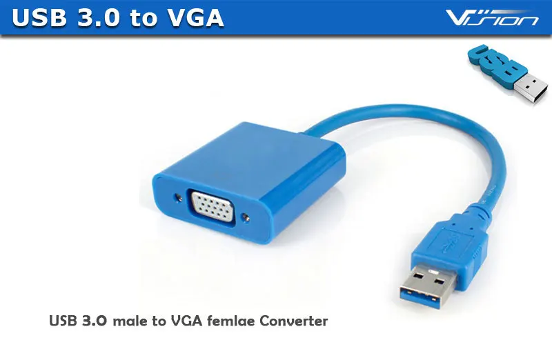 USB 3.0 2.0 to VGA Multi-Display Adapter Converter External Video Graphic Card - ANKUX.COM