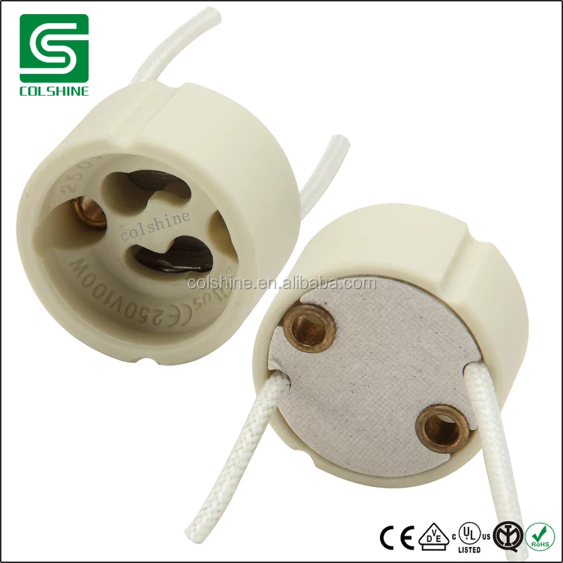Ceramic Gu10/gz10 Halogen Socket,Gu10/gz10 Porcelain Lamp Holder With