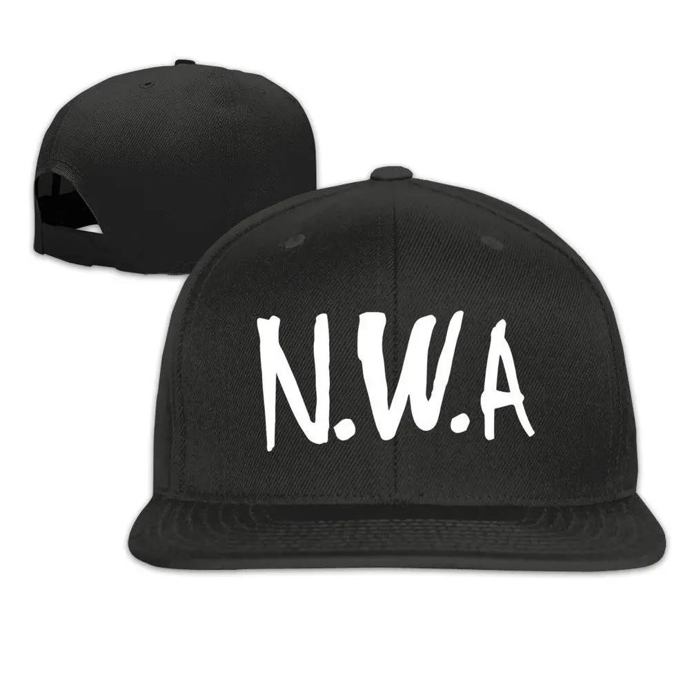 Straight outta Compton Flat Peak Snapback//Fitted Baseball Cap Black Adjustable White Writing Snapback