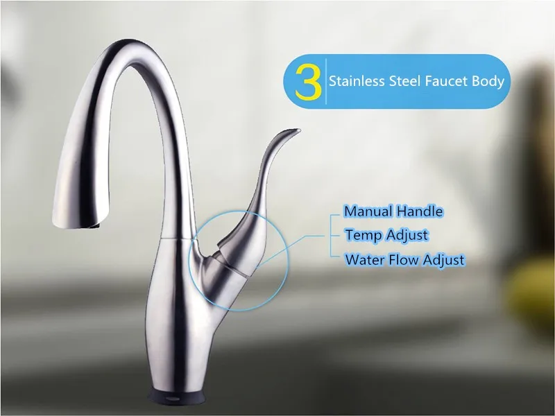 Intelligent Touch Sensor UPC Pull Out Automatic kitchen Faucet