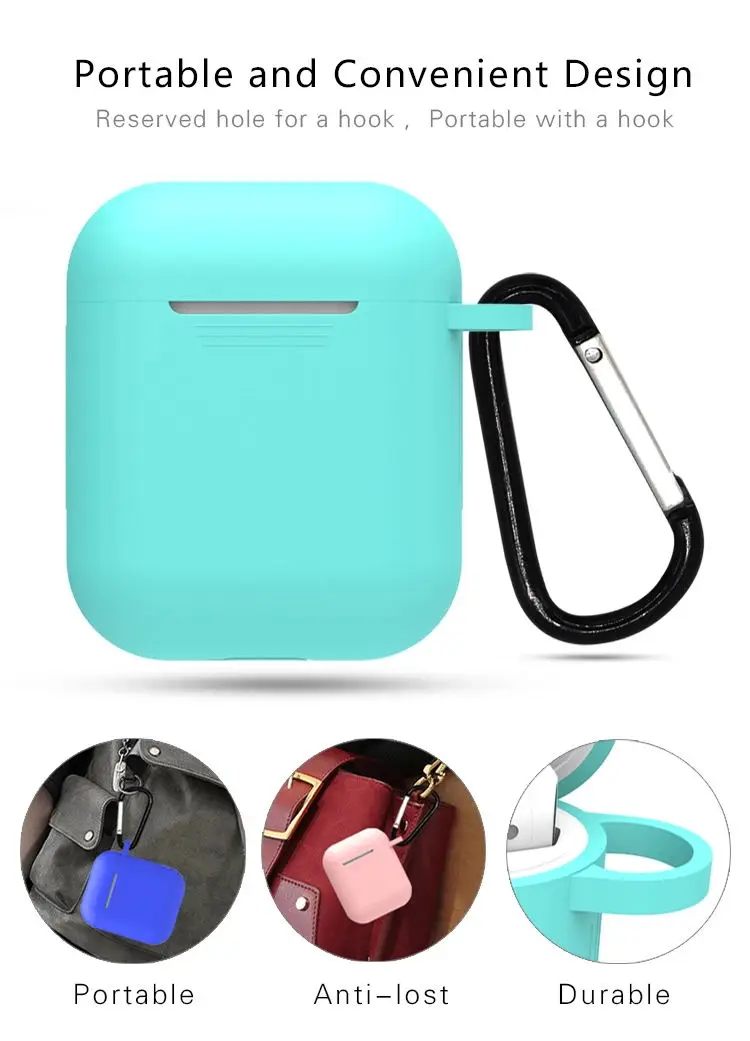 For Apple Airpod Case Shock Proof Protector Sleeve Skin Silicone Case Protective Cover For