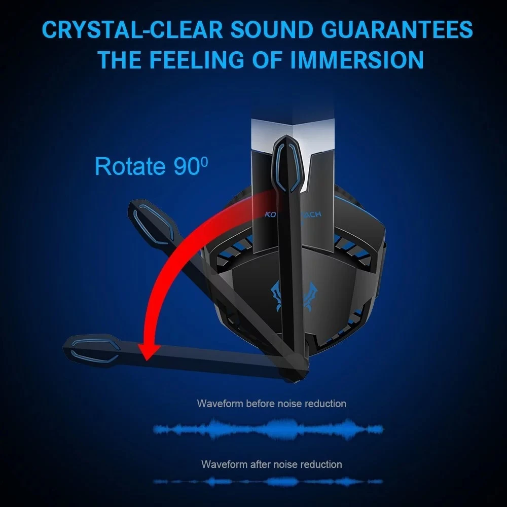 Factory Computer Stereo Gaming Headphones Kotion EACH G2000 With Mic LED Light Earphone Over Ear Wired Headset For PC Game - ANKUX.COM