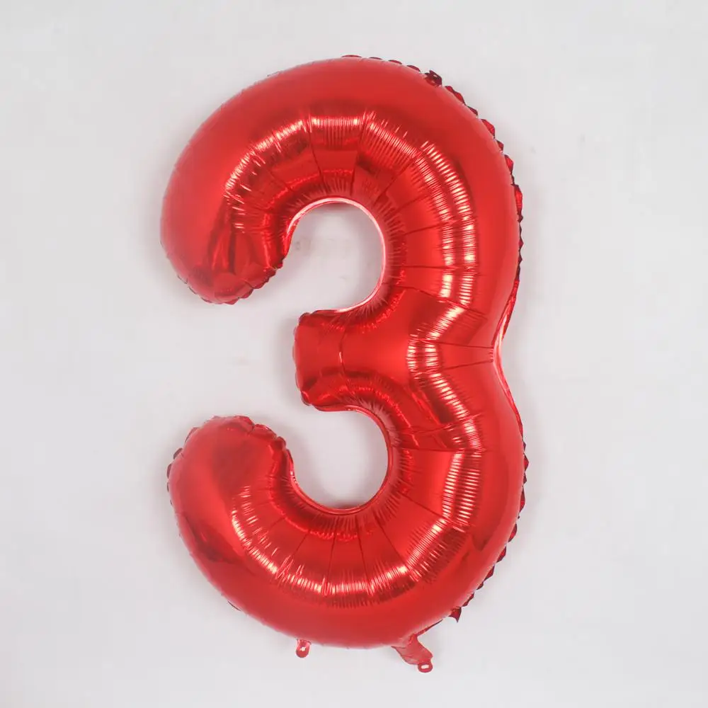 Large 34inch Red Number Foil Balloons Aluminum Helium Ballon For Party ...
