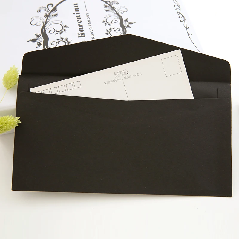 Custom Letter Size Black Card Envelopes 5x7 Printed Color Paper