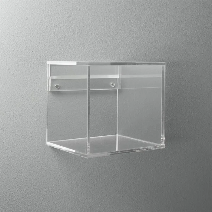 Clear Cube Storage Shelf Wall Mounted Acrylic Display Box With 2 Screws Clear Cube Storage Shelf Wall Mounted Acrylic Display Box With 2 Screws