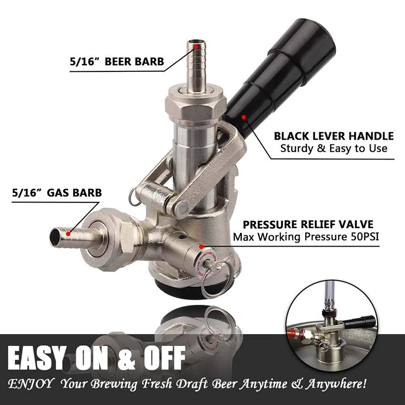 Keg Coupler D System Pressure Relief Safety Device W/ Ss ...