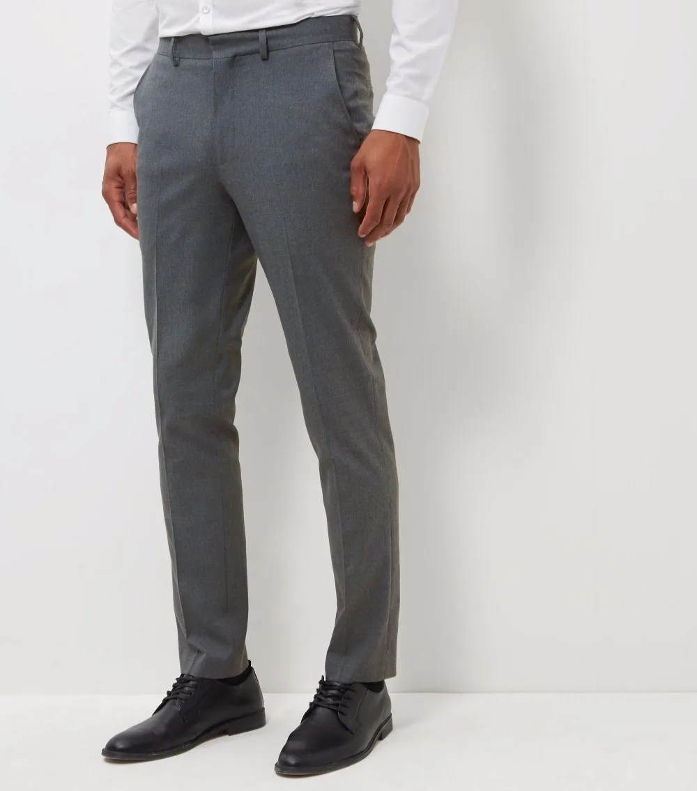 Office Men Blue Slim Fit Suit Trousers Formal Striped Suits Pants For Man Buy Office Men,Slim