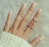 fashion design 6pcs/set finger rings gold/silver plated ring set for women jewelry party anniversary dressing up accessories