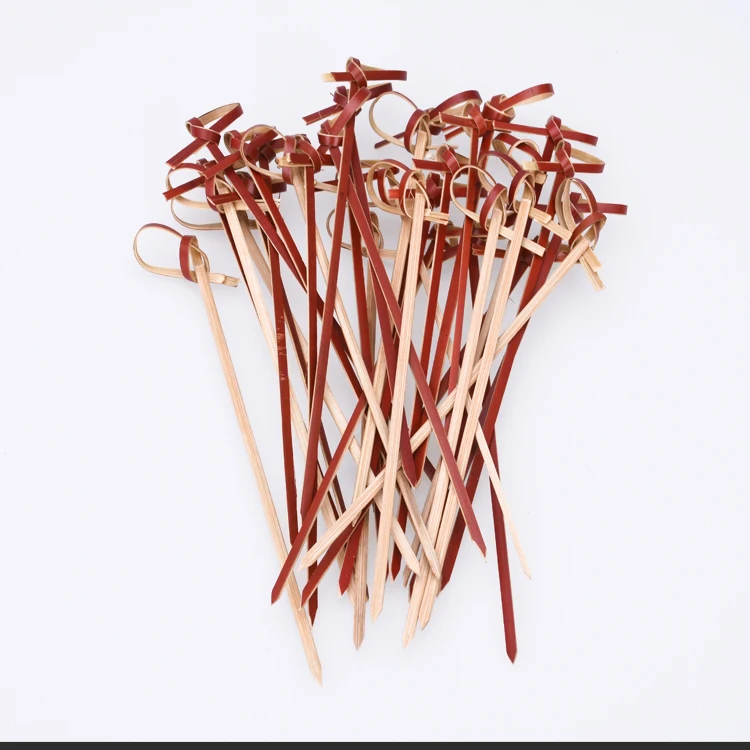 Bhl0858 Decorative Bamboo Cocktail Picks Skewer With Knotted Ends 12cm Buy Color Bamboo