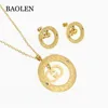 2017 High Quality Circular Shape Fashion Stainless Steel Jewelry Set Pendant Long Chain Necklace