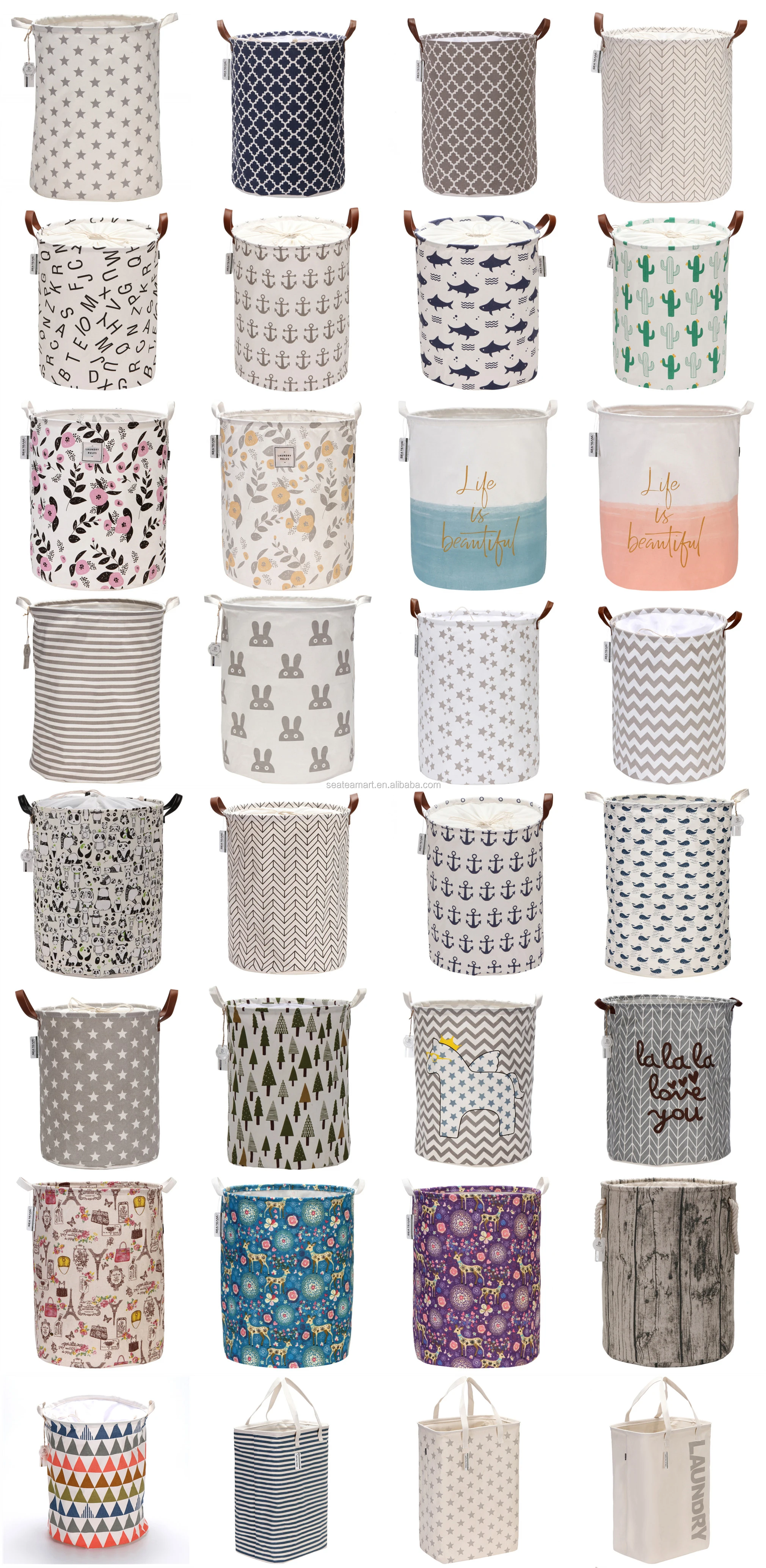 floral laundry hamper