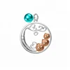 925 sterling silver halloween gift pearl moti Pumpkin ghost patch pearl charm pendant mounting necklace jewelry