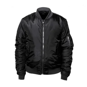 Black nylon bomber jacket men Black nylon bomber jacket men