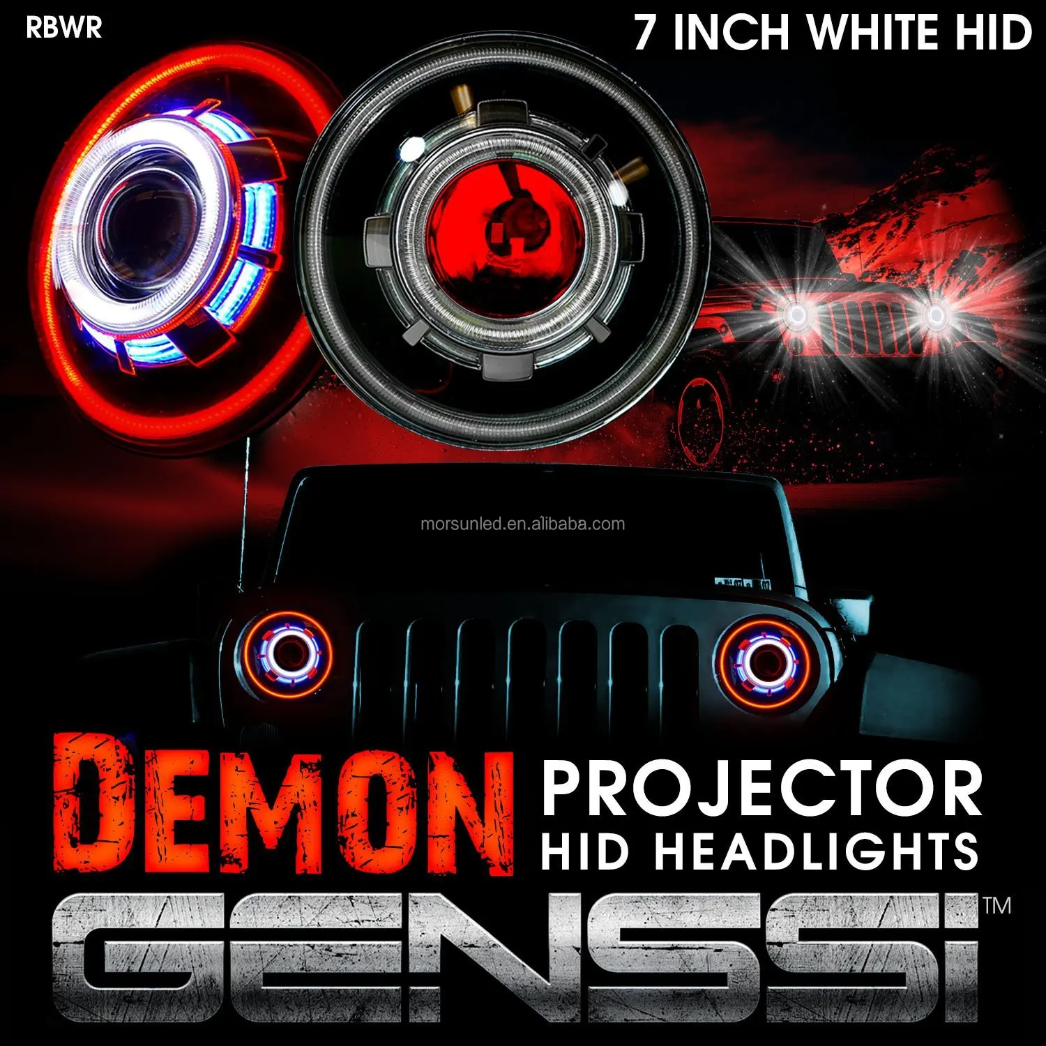 For Jeep Wrangler Jk & Motorcycle 7 Inch Hid&led Star Headlight