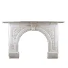 An Antique Victorian Arched Fireplace Surround In White Statuary Marble