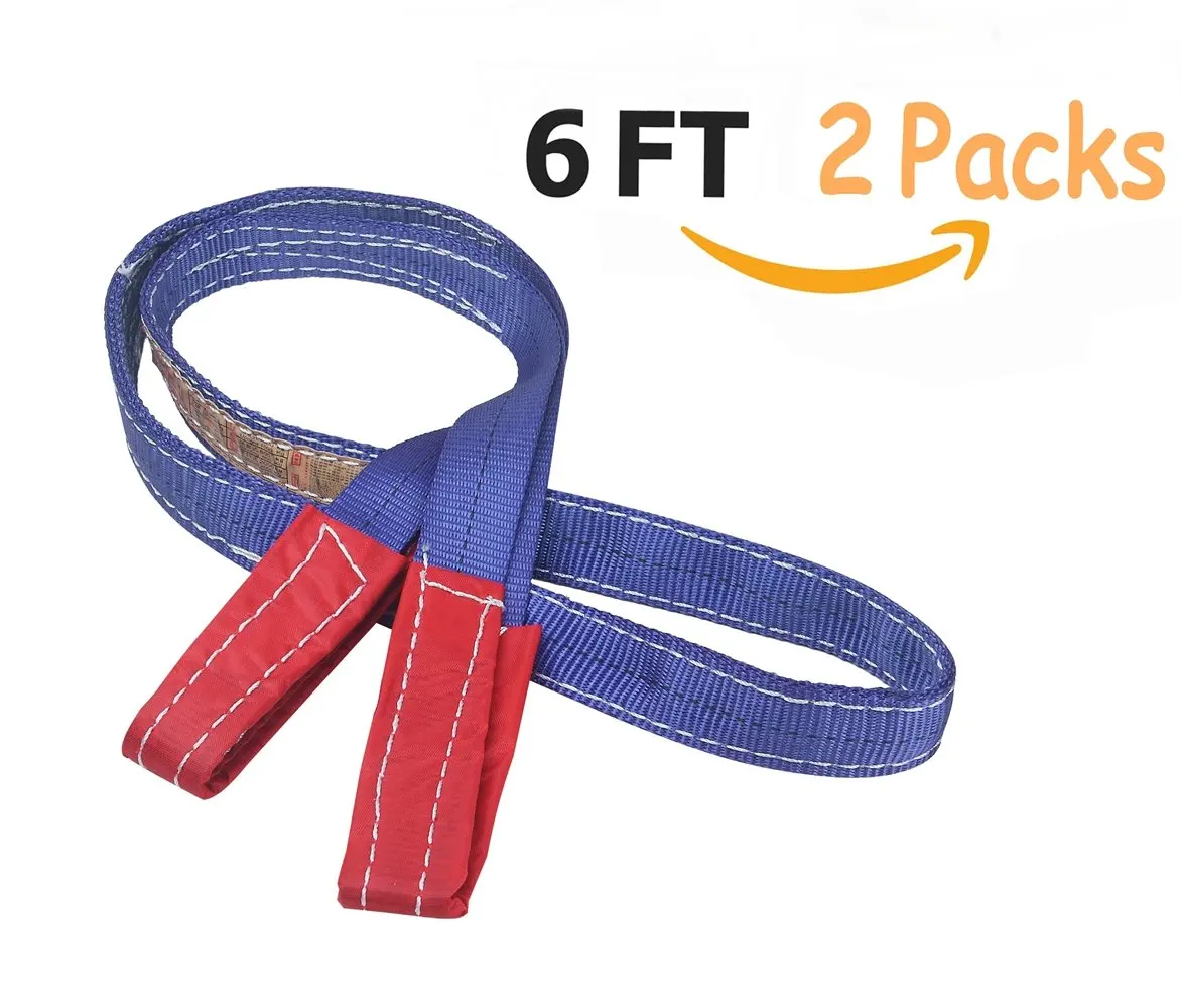 Heavy Lifting Straps Lift Sling Moving Straps with Grip (6 Feet - 2 Packs) Forklift and Truck for Moving Furniture Beds Sofa Appliances Heavy Objects, 2200 lbs Load Limit (6 FT(2packs))